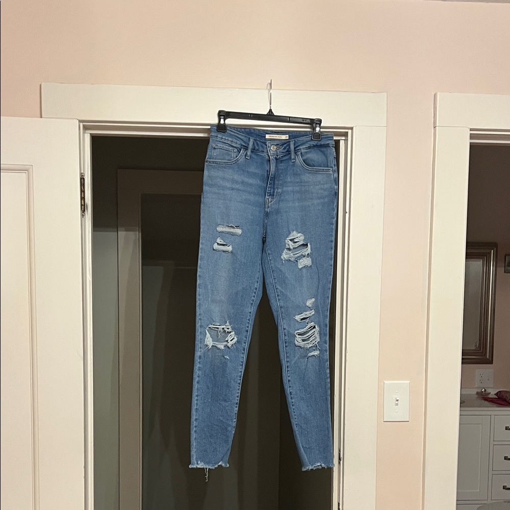 Classic Blue Distressed Skinny Jeans